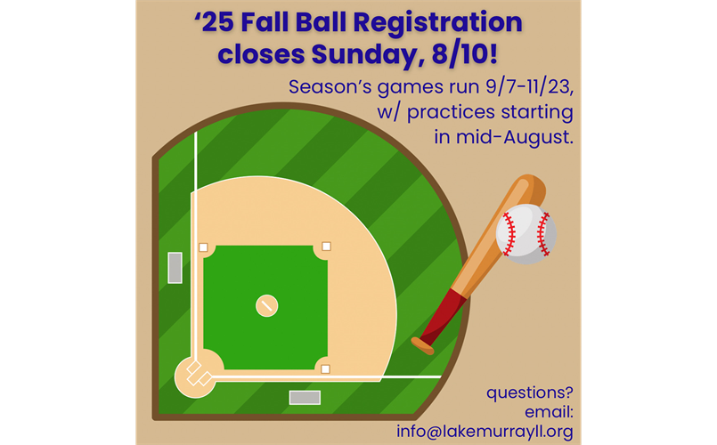Fall Ball Registration Closes Sunday, 8/10!